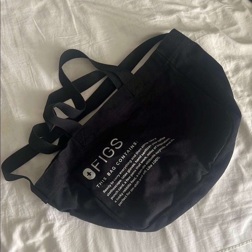 Figs Black Duffel Bag with Durable Design